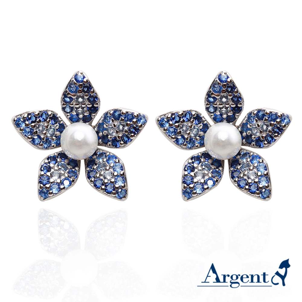 珍珠花瓣造型純銀耳環|925銀飾
