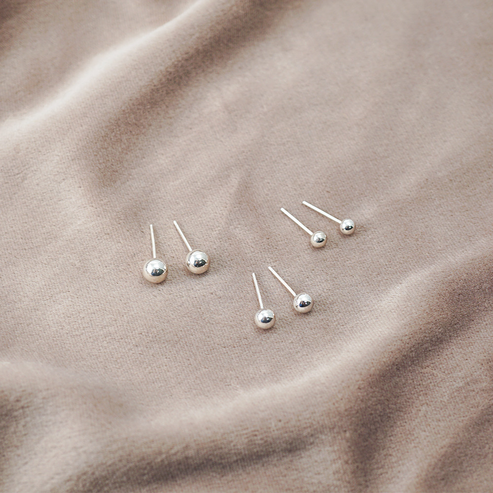 圓珠(大/中/小)造型純銀耳環推薦|925銀飾 