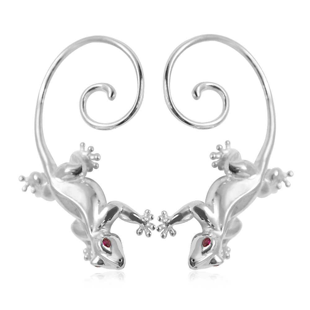愛心壁虎可愛造型耳掛純銀耳環也可當擺飾銀飾