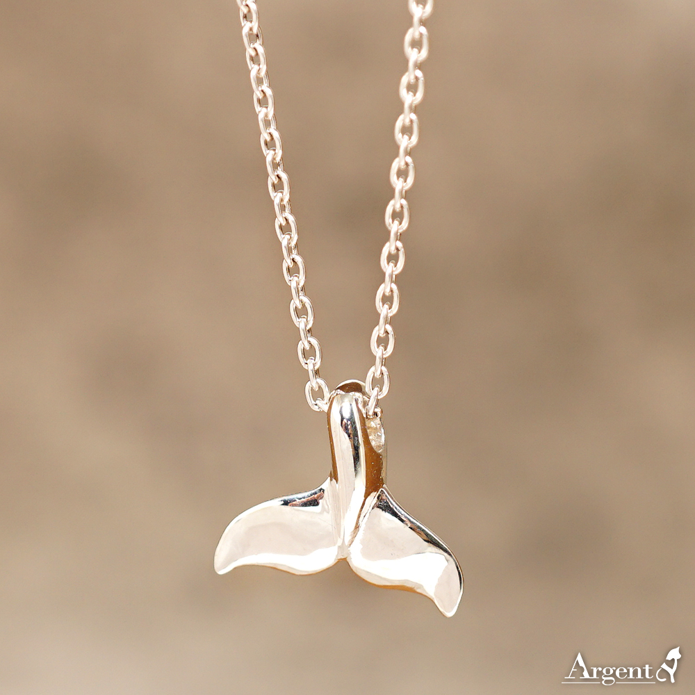海的祝福(小鯨魚尾)造型純銀項鍊銀飾