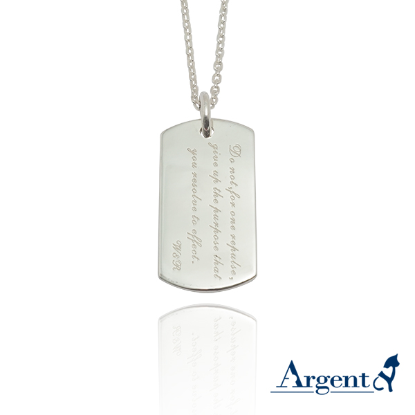 立體軍牌中英文刻字項鍊銀飾|客製化項鍊刻字訂做