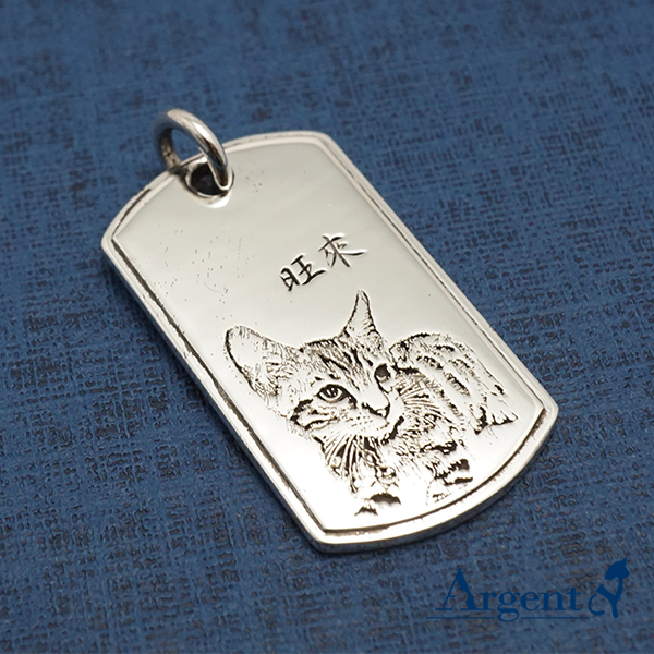 立體軍牌刻圖項鍊銀飾|客製化項鍊刻字訂做