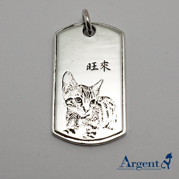 立體軍牌刻圖項鍊銀飾|客製化項鍊刻字訂做