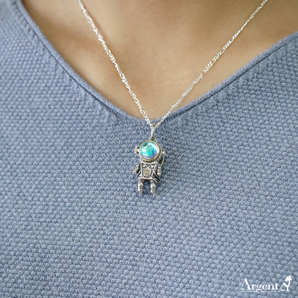 太空人造型純銀項鍊|銀飾推薦