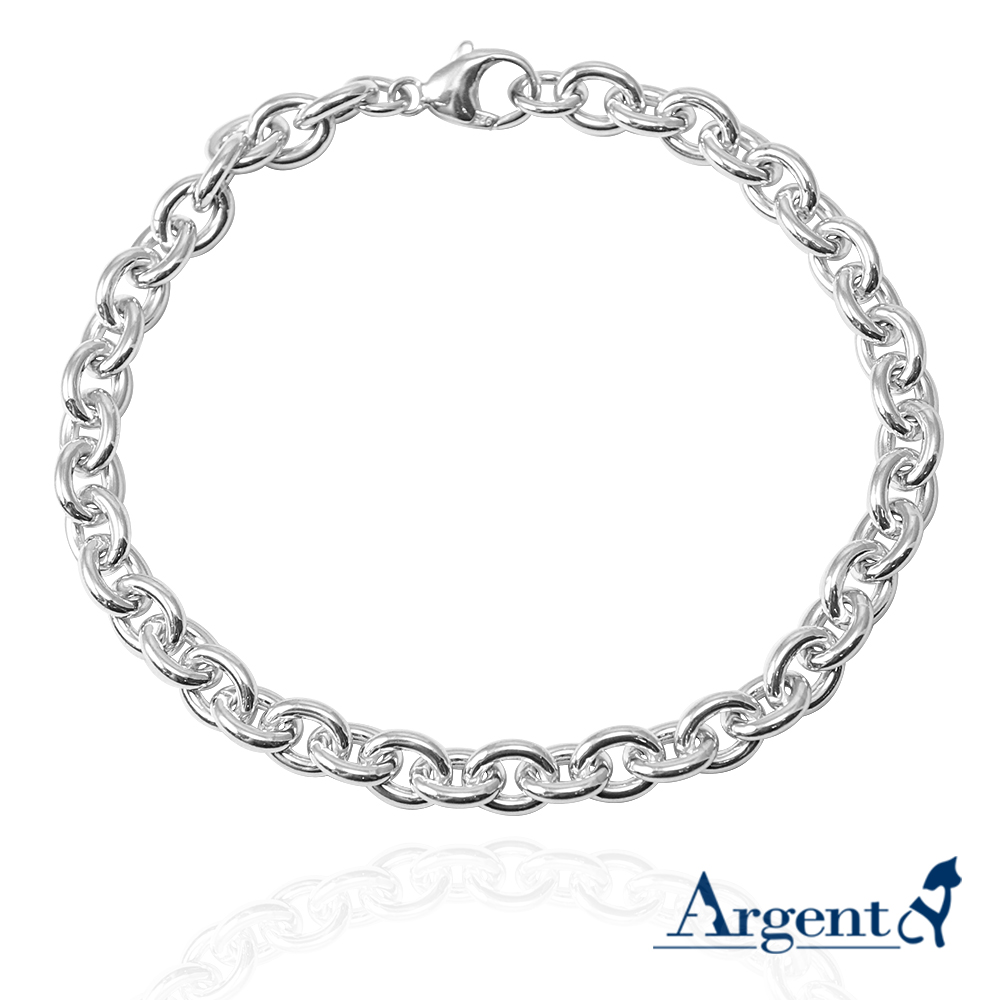 5.5mm「橢圓鍊」純銀手鍊|925銀飾