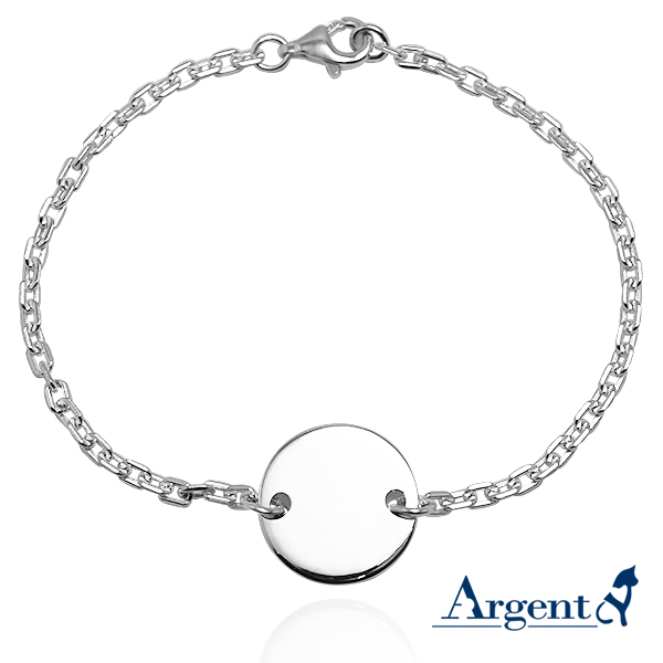 「小圓牌(無刻字)」純銀手鍊 