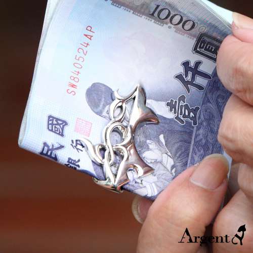 「鯊紋」簍空雕刻造型純銀鈔票夾推薦