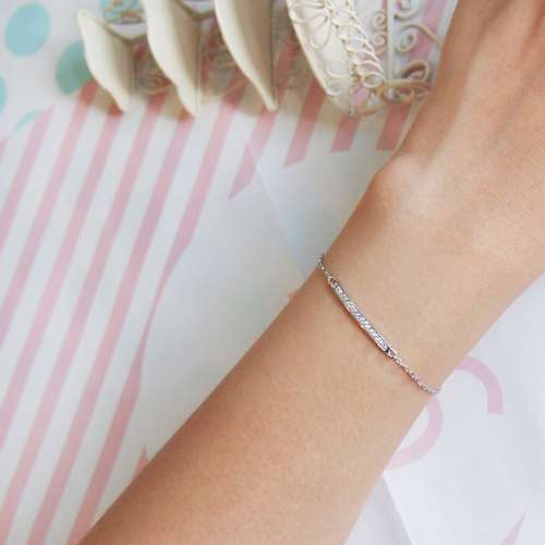 「晶鑽弧線」亮麗質感純銀手鍊|925銀飾