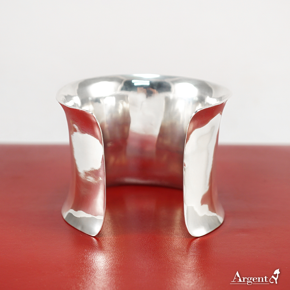 「弧形特寬版(5公分)」手工系列純銀手環|925銀飾