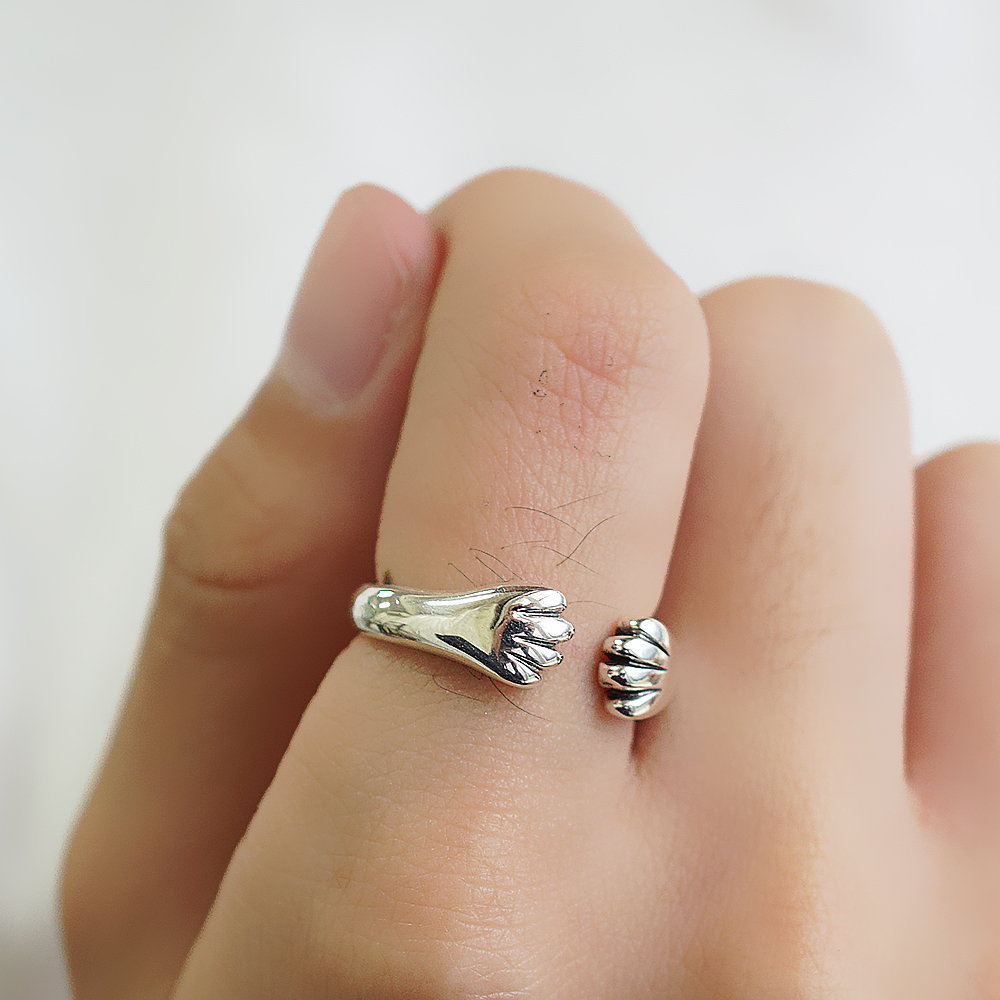 「貓爪」動物造型雕刻純銀戒指|戒指推薦