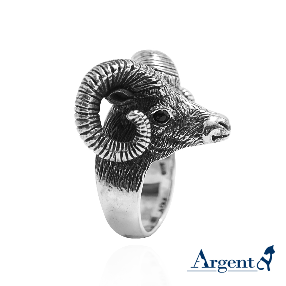 福氣羊動物造型雕刻純銀戒指|戒指推薦