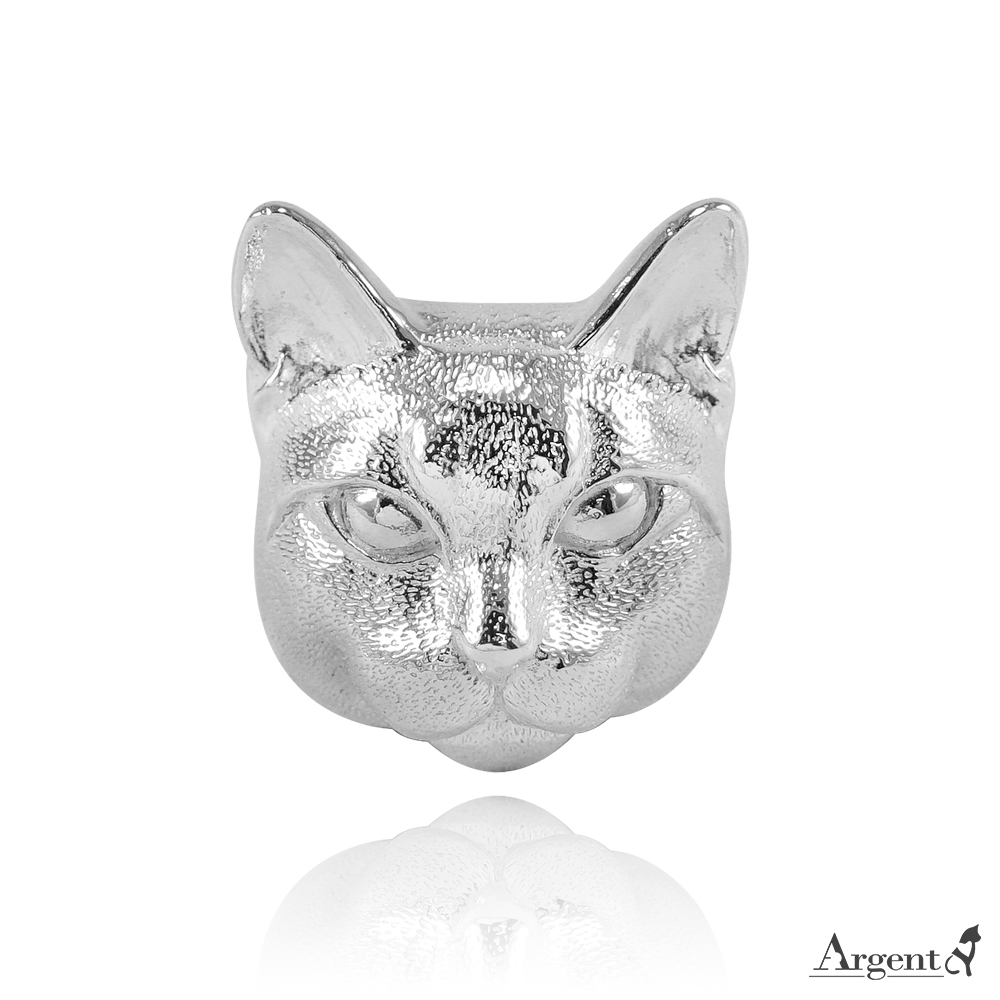 小花貓動物造型雕刻純銀戒指|戒指推薦