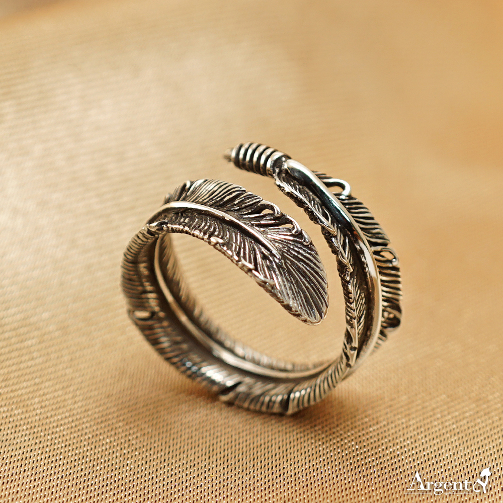 「羽翼」造型活圍設計純銀戒指|戒指推薦
