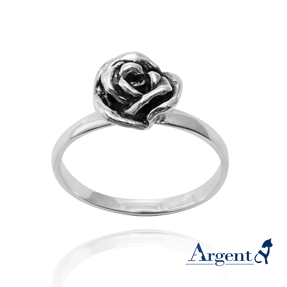 「玫瑰」立體純銀戒指銀飾