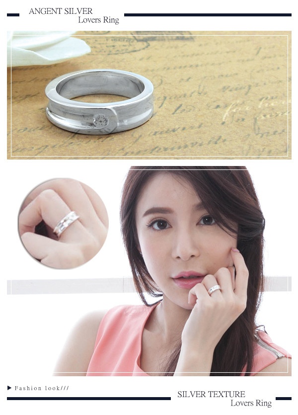 6mm「鴛鴦」造型鋯石純銀戒指|戒指推薦