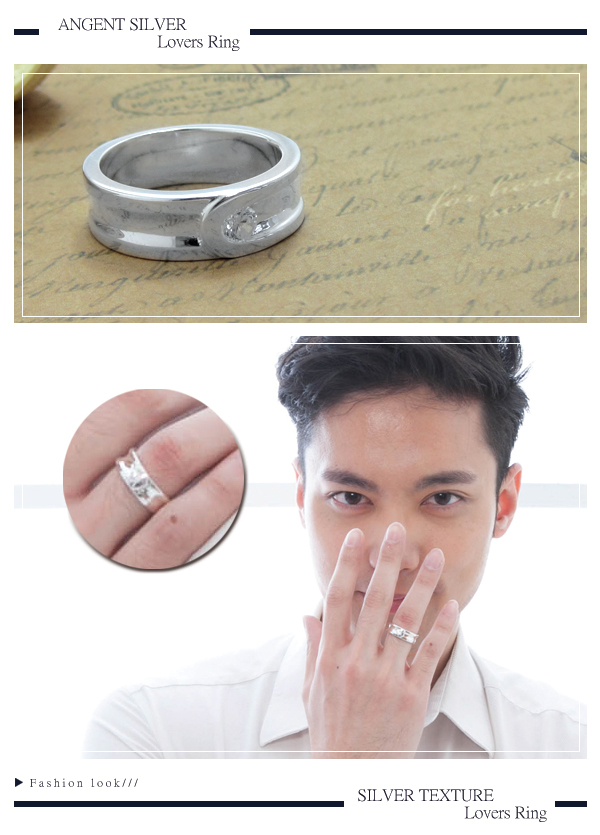 8mm「鴛鴦」造型鋯石純銀戒指|戒指推薦