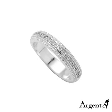 安爵銀飾-晶鑽滾珠白鑽造型純銀戒指