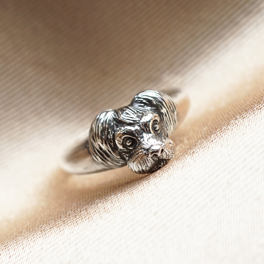 特殊訂製-立體寵物造型雕刻純銀戒指