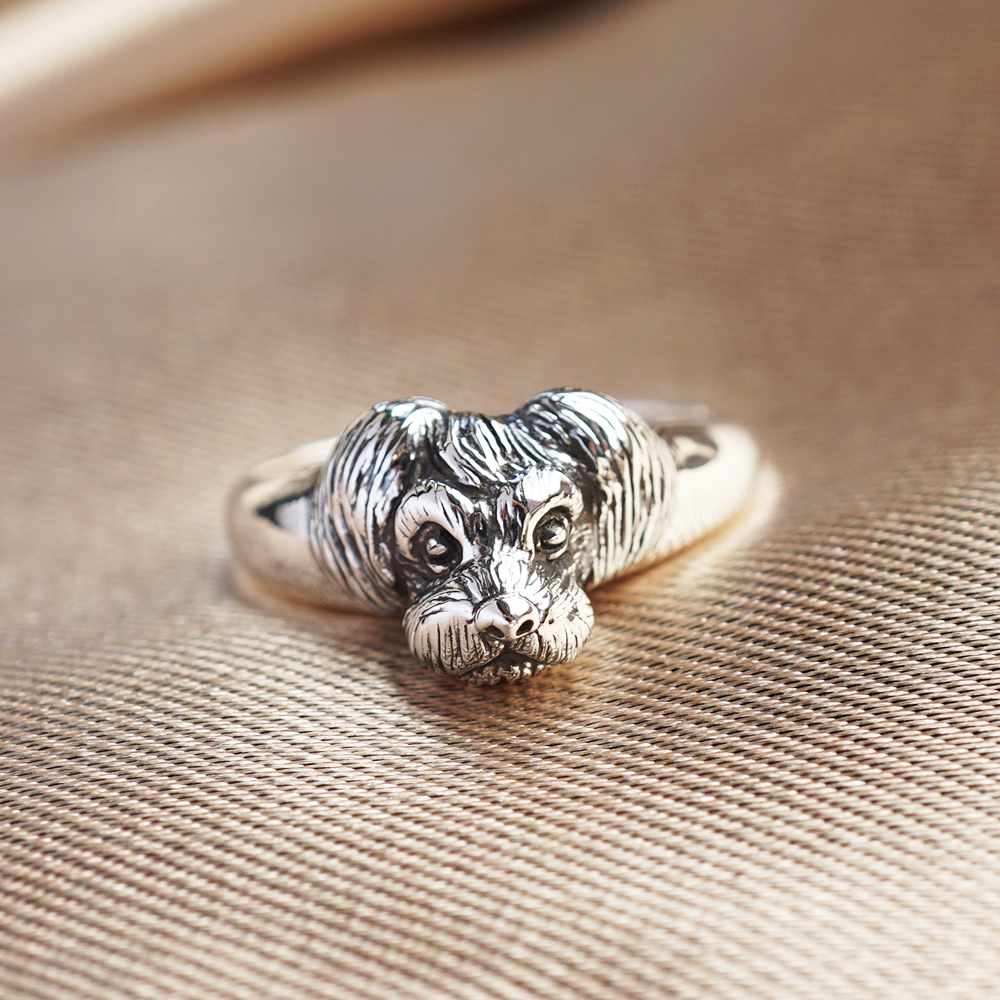 特殊訂製-立體寵物造型雕刻純銀戒指